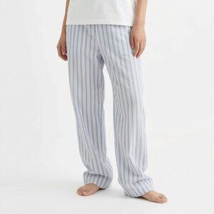 Sundance Pants Blue Striped Casual Festival Minimalist Summer Linen 10